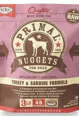 Primal Primal Turkey & Sardine Formula Nuggets Grain-Free Raw Freeze-Dried Dog Food