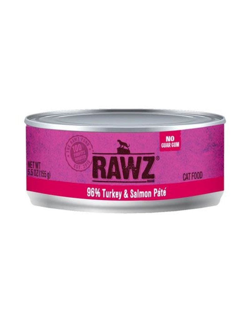 Rawz Rawz Cat Can Grain Free 96% Turkey & Salmon Pate' 5.5 oz