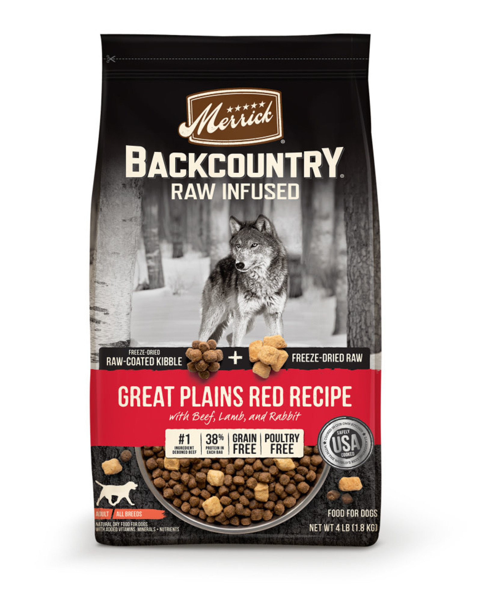 Merrick Merrick Backcountry Raw Infused Grain Free Great Plains Red Recipe Dry Dog Food 10 lb