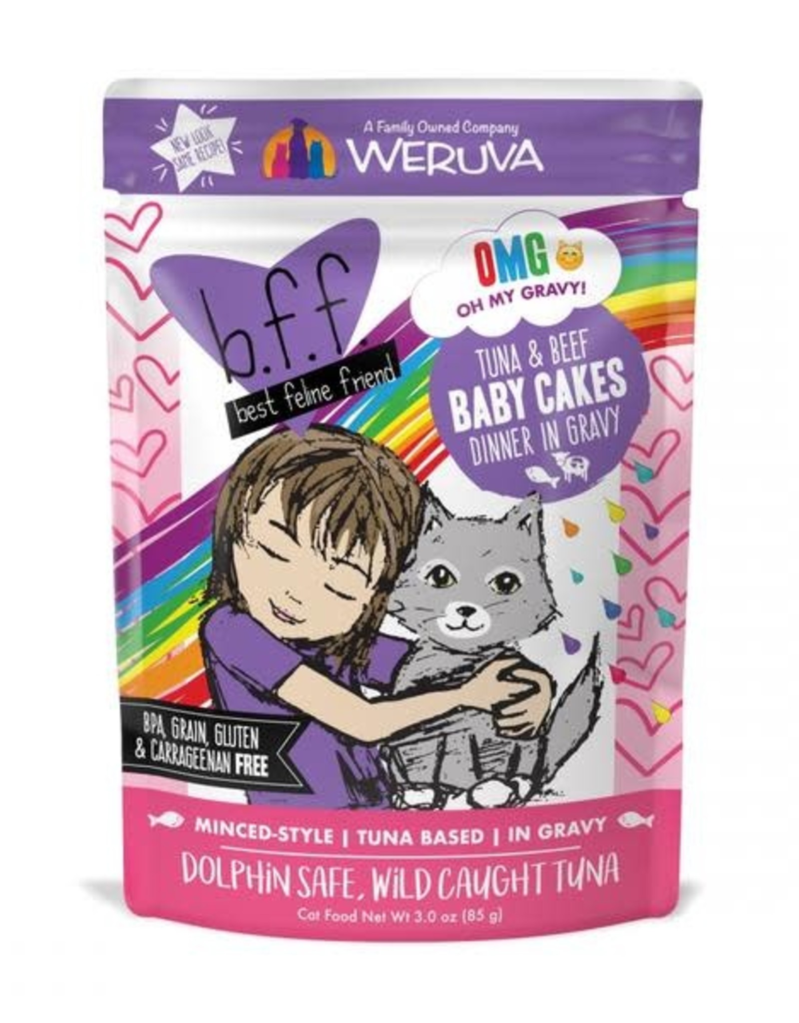 Weruva Weruva BFF Tuna & Beef Baby Cakes cat food Pouch- 3 oz.