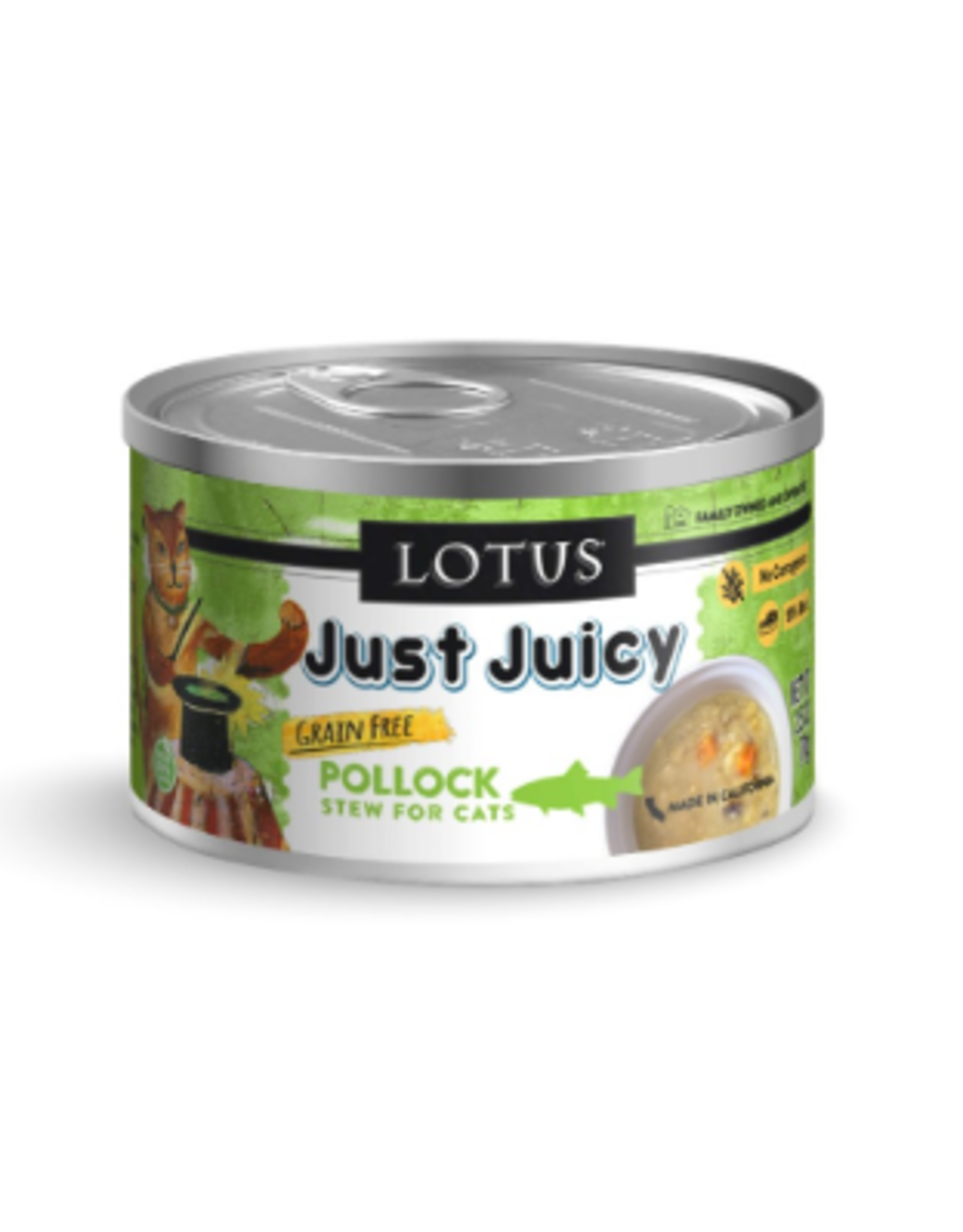 Lotus Lotus Just Juicy Pollock Stew Canned Cat 2.5 oz