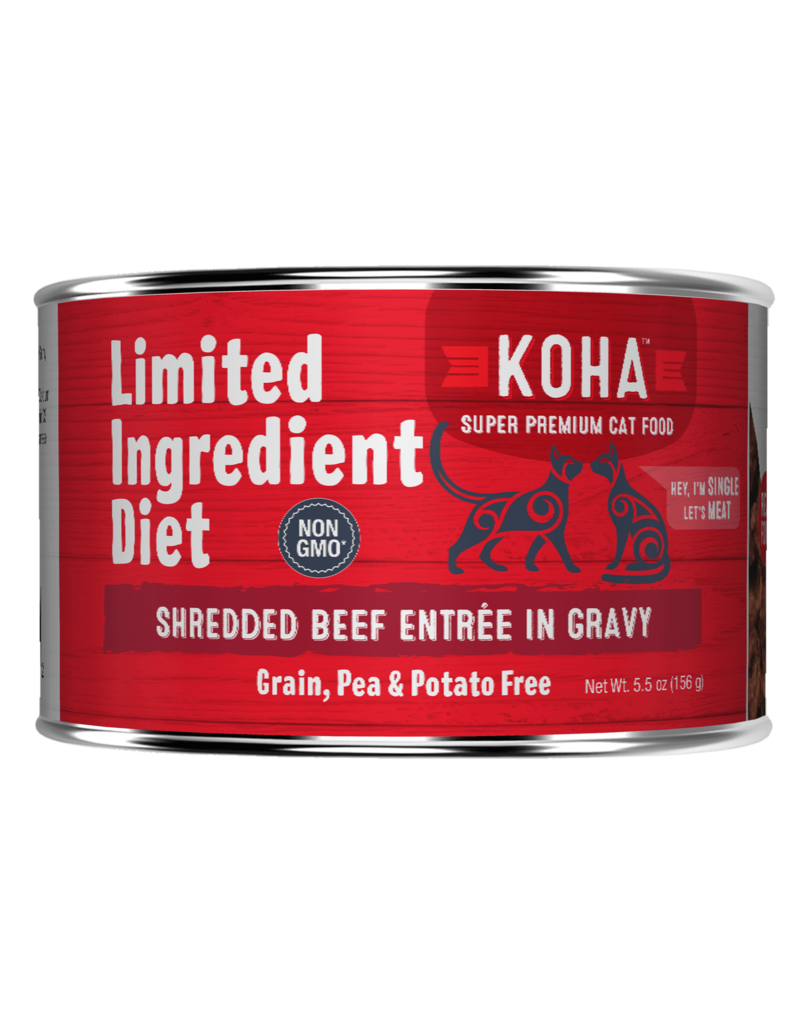 Koha Koha Cat Can Limited Grain Free Beef Shredded 5.5 oz