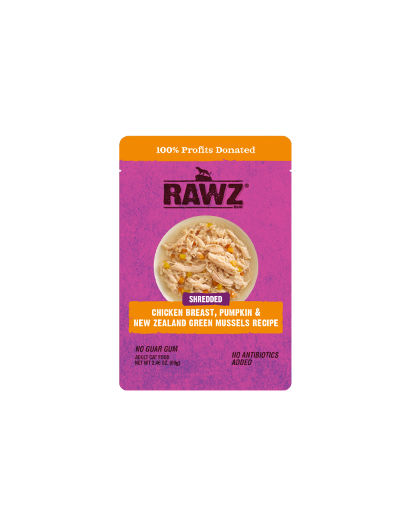 Rawz Rawz Shredded Chicken & Pumpkin Cat Food Pouches 2.46 oz
