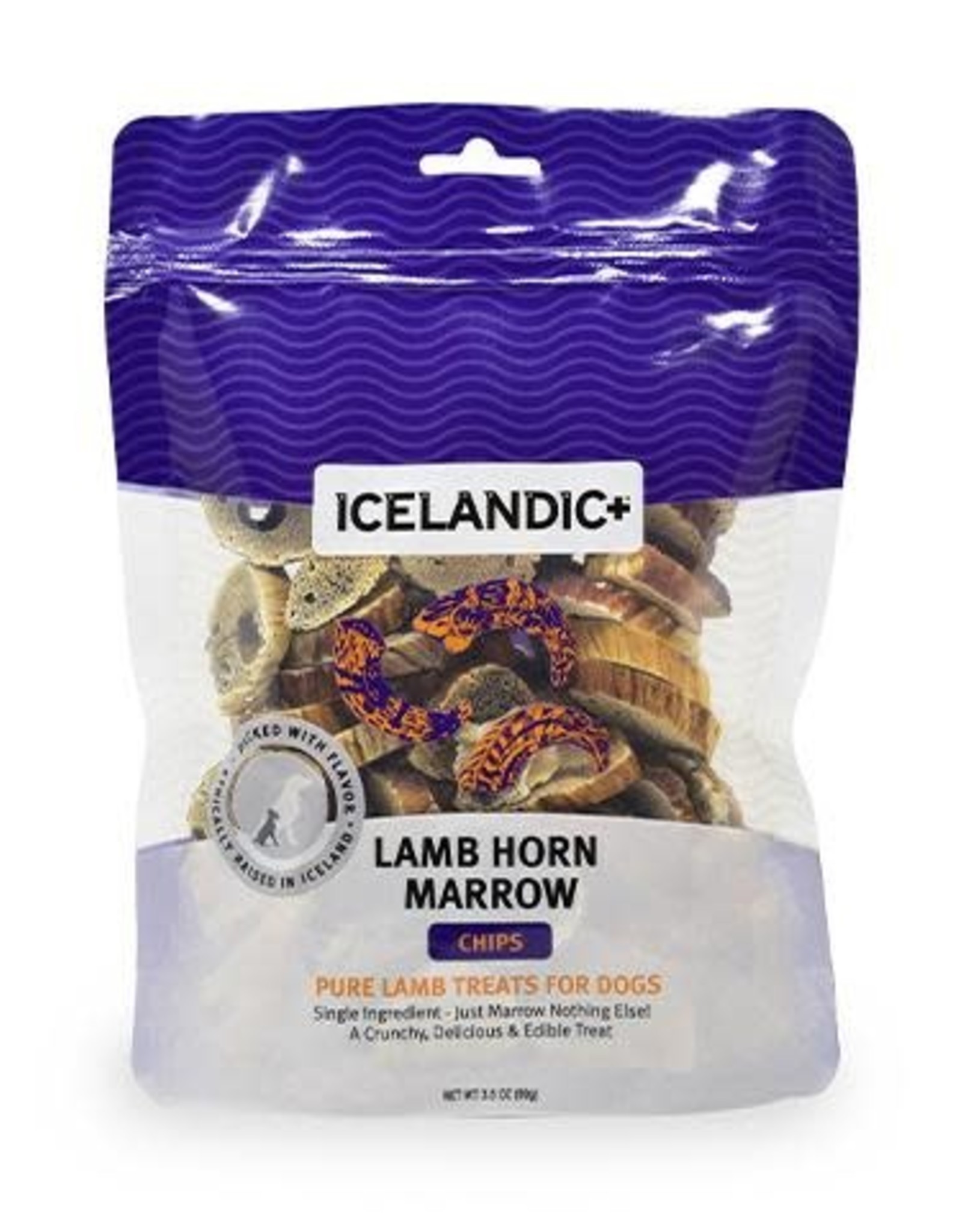 Icelandic Icelandic Lamb Horn Marrow Chips Dog  Treats 4 oz