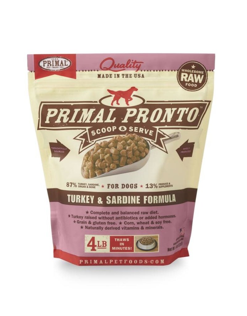 Primal Primal Pronto Turkey & Sardine Frozen Raw Dog Food 4 lb