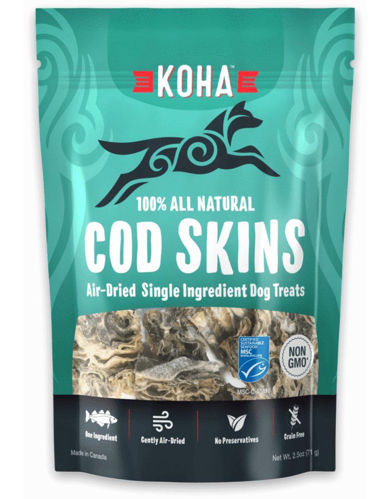 Koha Koha Cod Skins Air-Dried Dog Treats 2.5 oz