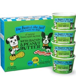 The Bear & The Rat Dog Treat, Frozen Yogurt, Bacon & Peanut Butter 4 Pack 3.5 oz