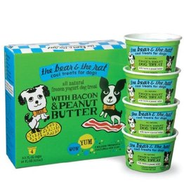 The Bear & The Rat Dog Treat, Frozen Yogurt, Bacon & Peanut Butter 4 Pack 3.5 oz