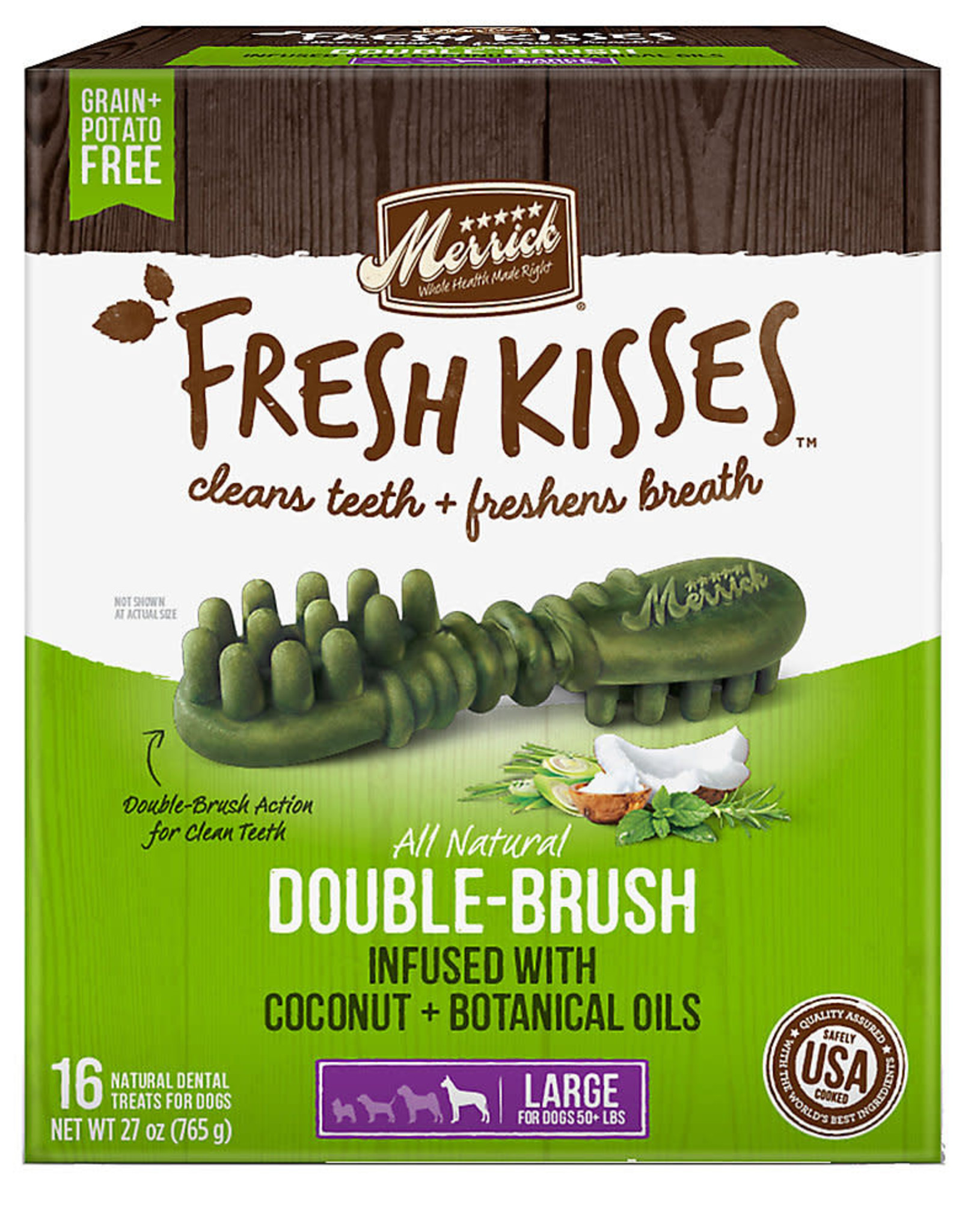 Merrick Merrick Fresh Kisses Large Coconut Oil/Botanical 16 Count Box