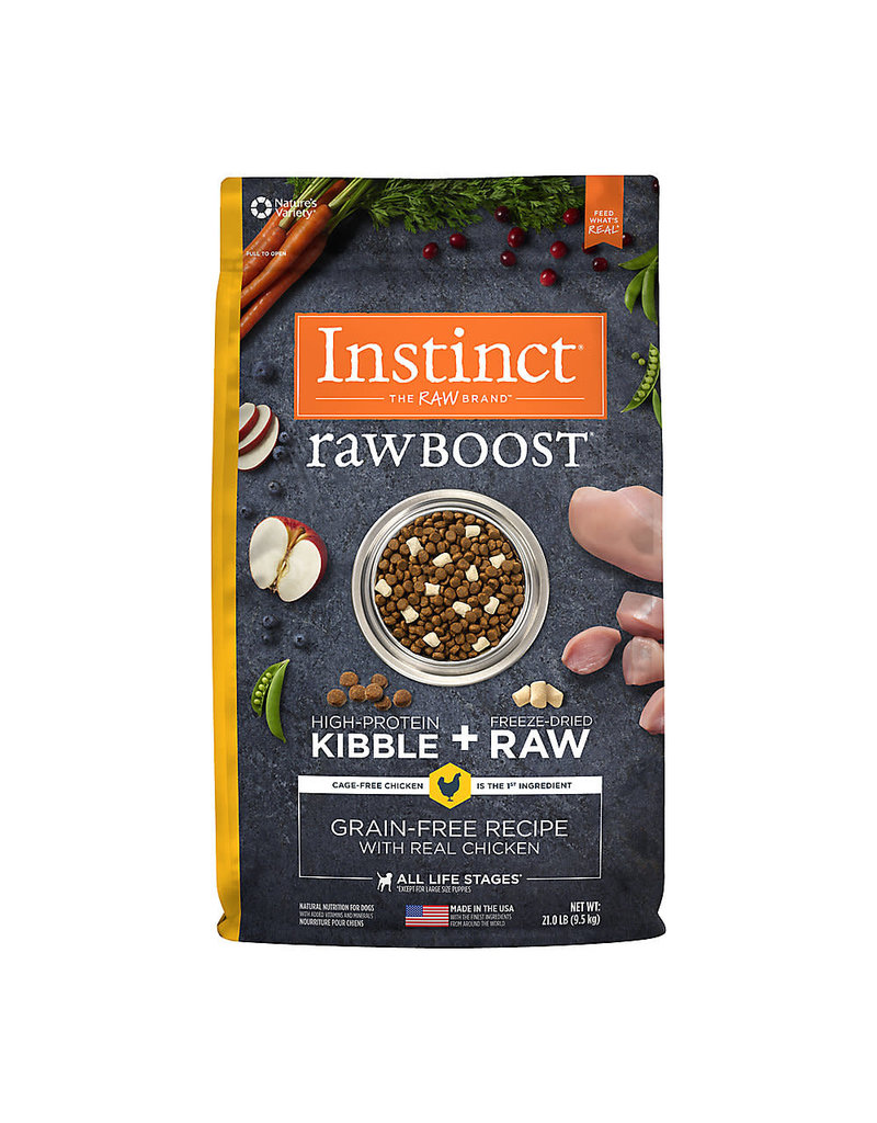 Nature's Variety Instinct Raw Boost Grain Free Recipe with Real Chicken Natural Dry Dog Food 21 l