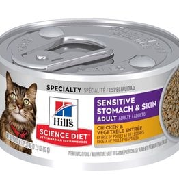 Hill's Science Pet Hill's® Science Diet® Sensitive Stomach & Skin Chicken & Vegetable Entrée Cat Food  2.9 oz cans