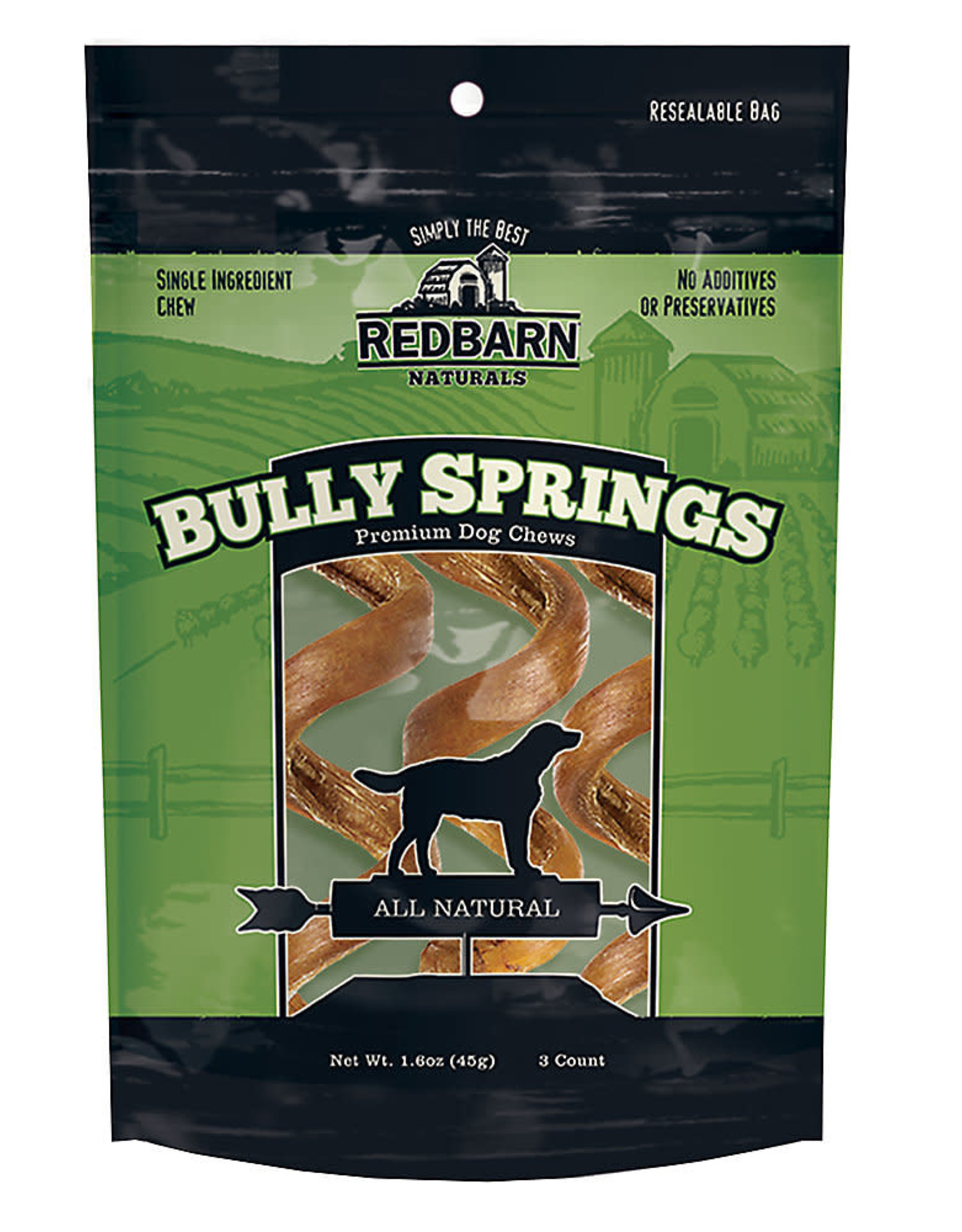Red Barn Redbarn Naturals Bully Springs Rawhide Dog Treat 3 pack
