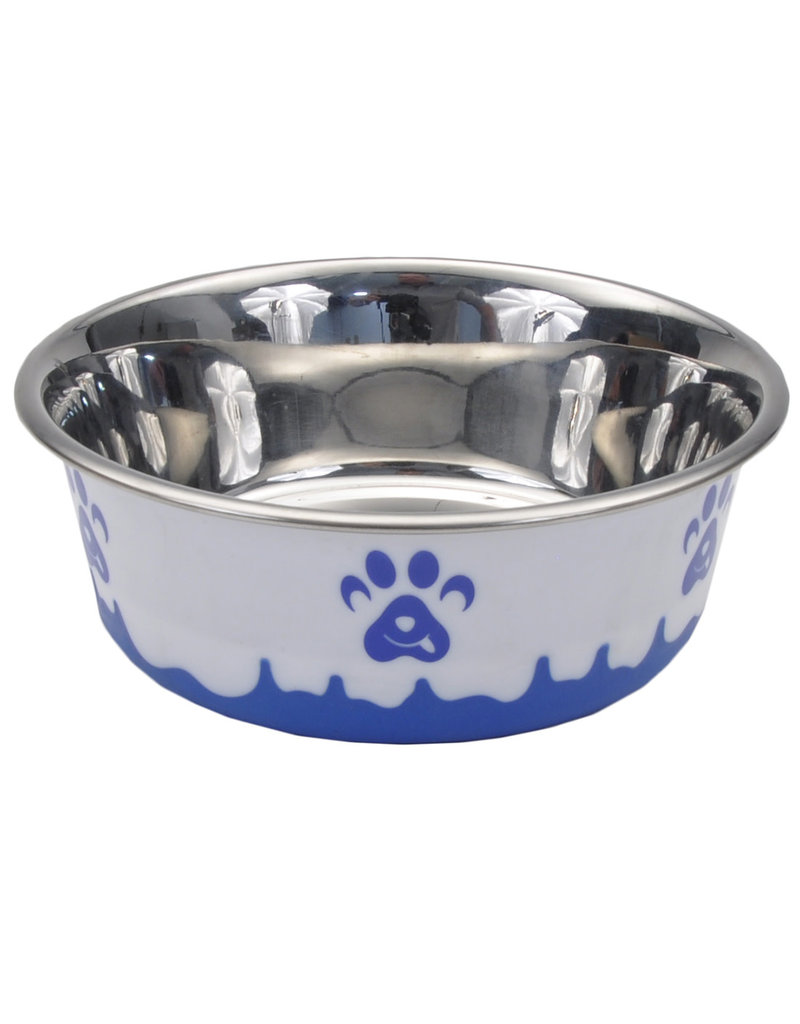 Coastal Pet Products Maslow Design Series Non-Skid Paw Design Dog Bowls, Grey and White, 54 oz (6.75 cups)