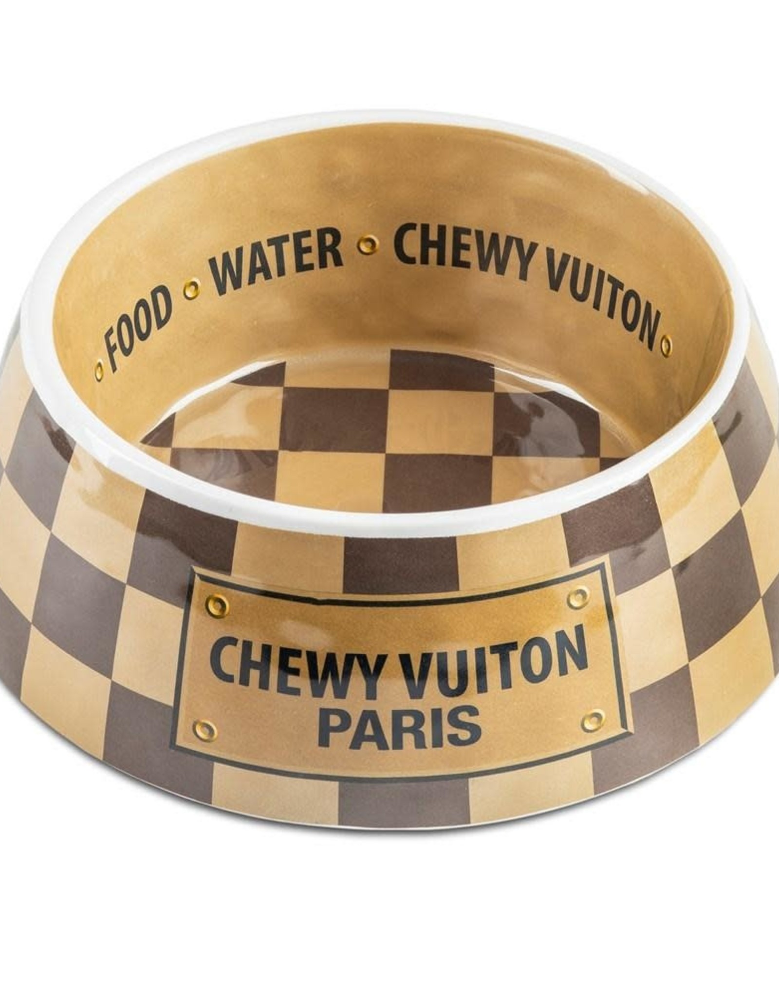 Haute Diggity Chewy Vuiton Bowl Brown