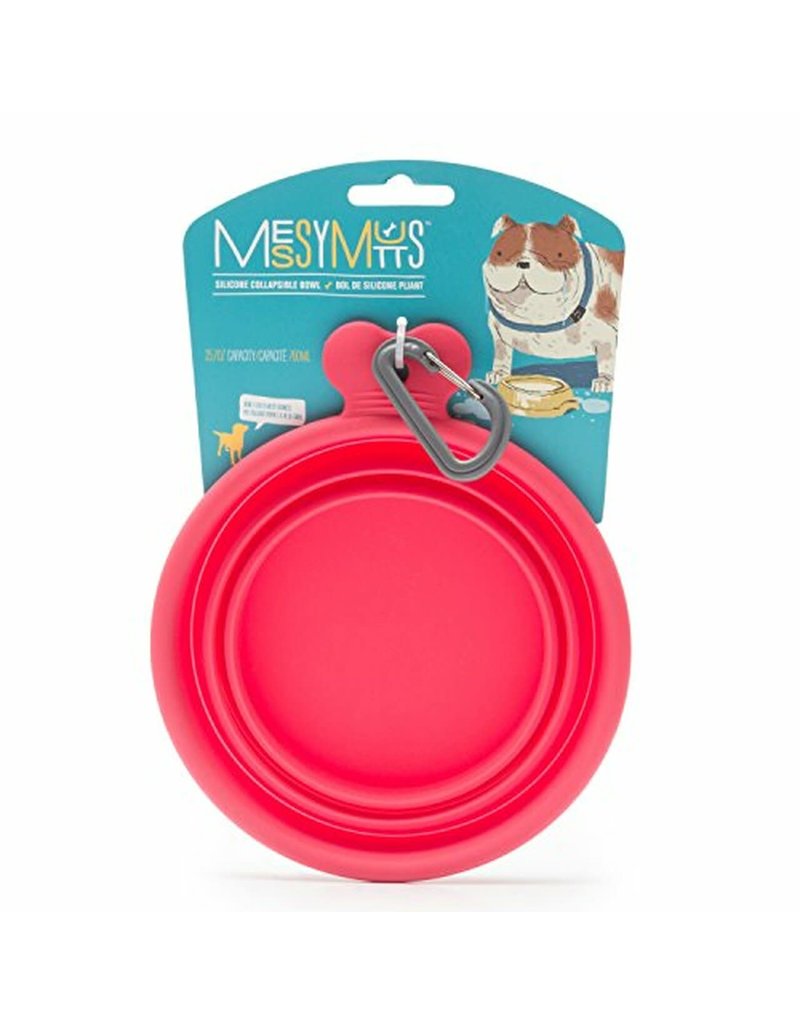 Messy Mutts Messy Mutts Bowl Silicone Collapsible Medium Melon 3 Cup