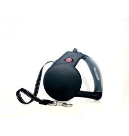 Wigzi Wigzi Gel Handle Reflective Tape Retractable Leash Large Black