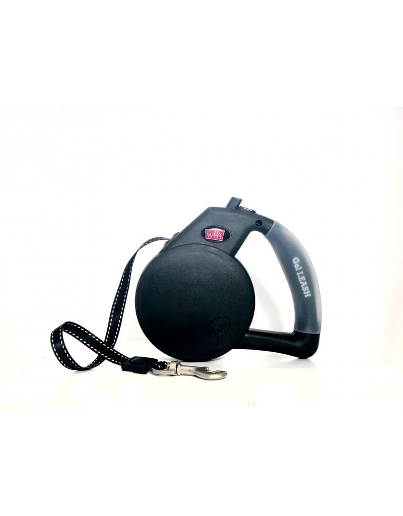 Wigzi Wigzi Gel Handle Reflective Tape Retractable Leash Large Black