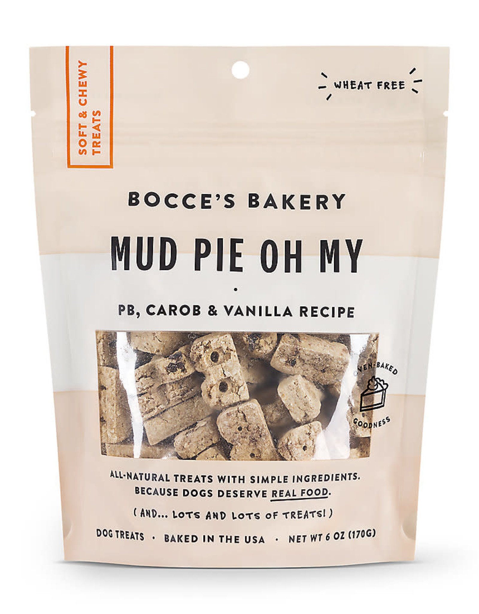 Bocce's Bakery Bocce's Bakery Everyday Soft & Chewy Mud Pie Oh My 6 oz Bag