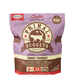 Primal Primal Turkey Formula Nuggets Grain-Free Raw Frozen Cat Food 3 LB