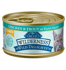 Blue Buffalo Blue Buffalo Cat Wilderness Delight Flaked Chicken & Trout - 3 oz can