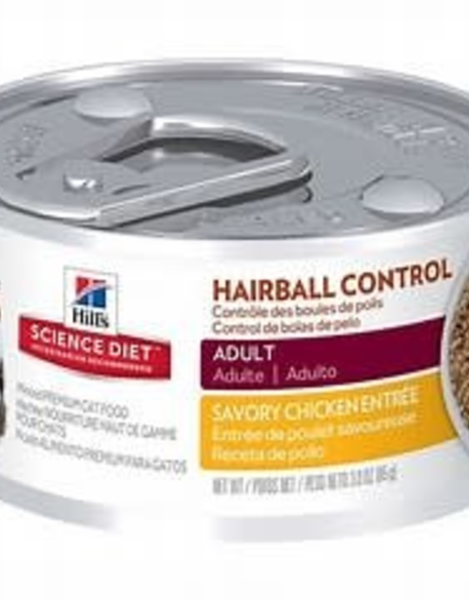 Hill's Science Pet Science Diet Cat Food, Premium, Hairball Control, Adult 1-6, Minced, Savory (10799)