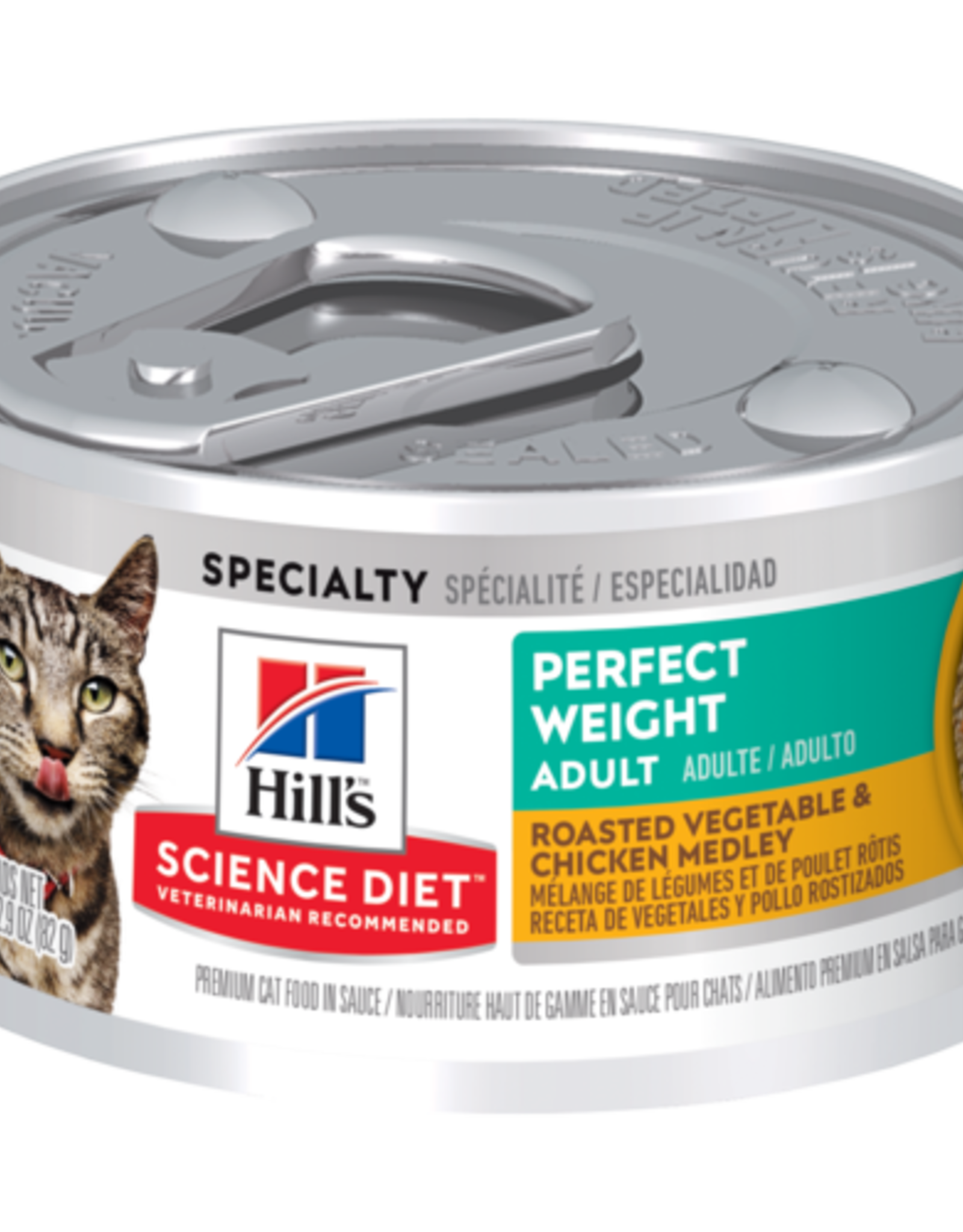 Hill's Science Pet Hill's Science Diet Adult Perfect Weight Roasted Vegetable & Chicken Medley Cat Food 2.9 oz (10876)