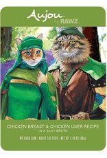 Rawz Rawz Cat Pouch GF Aujou Chicken Breast Chkn Liver 2.46 oz 8/Tray