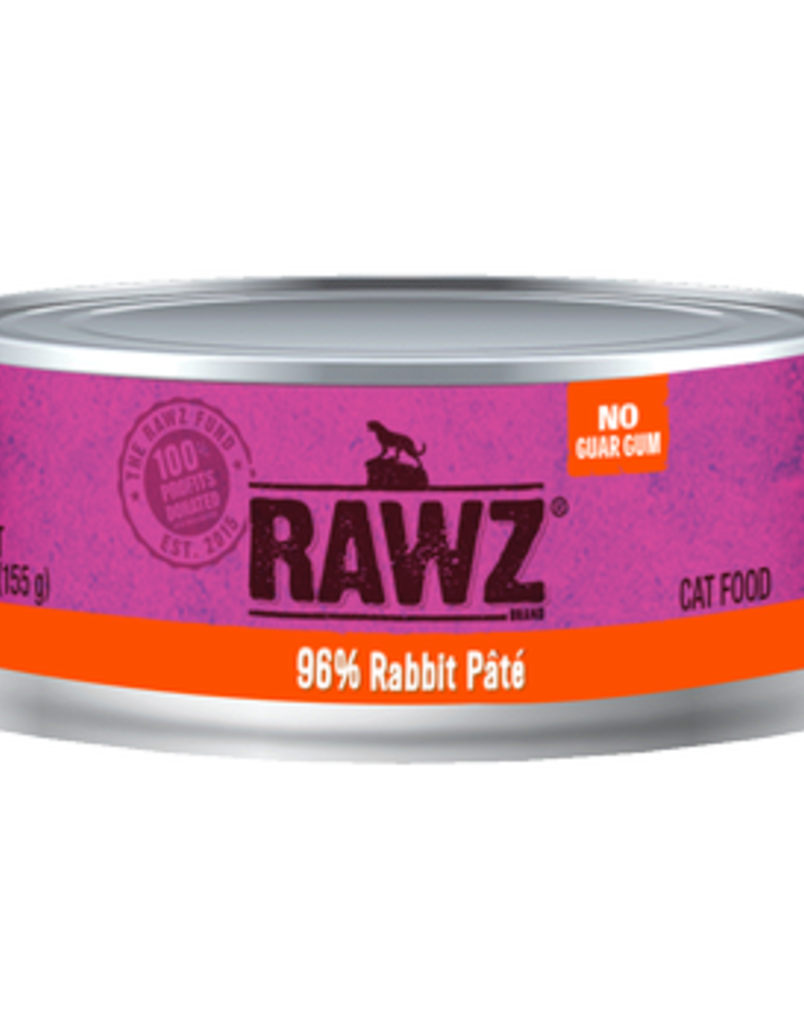 Rawz Rawz Cat Can Grain Free 96% Rabbit Pate' 5.5 oz 24/Case