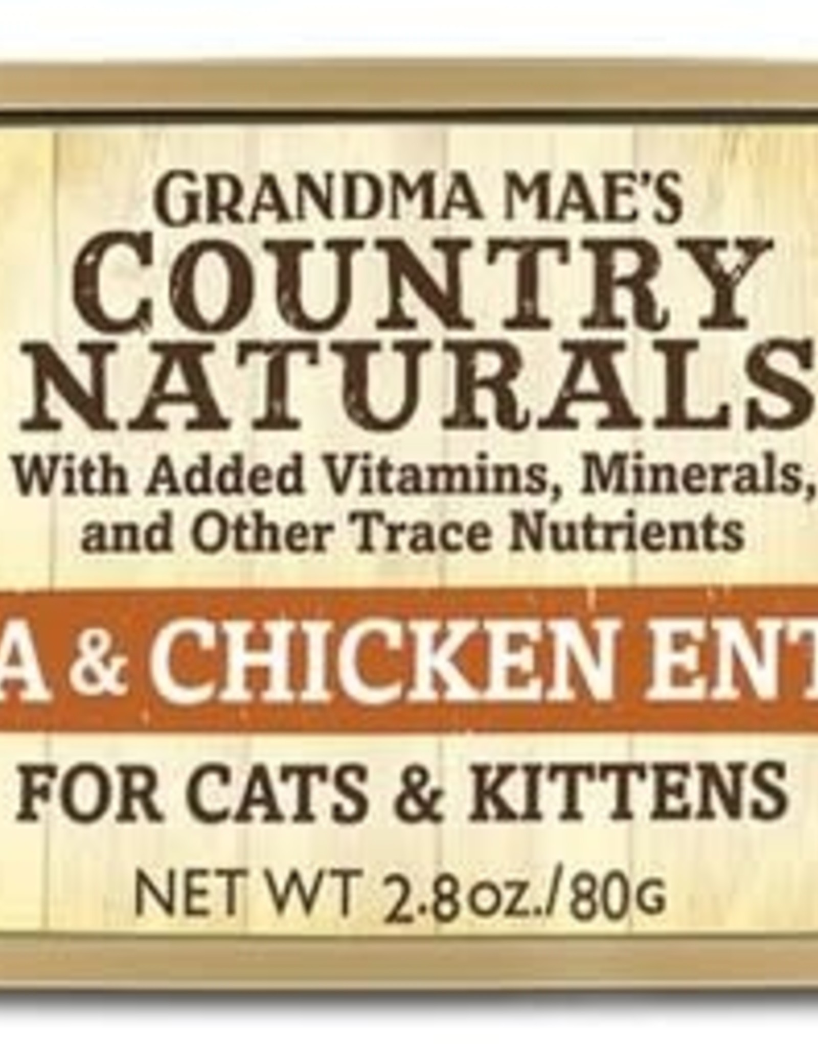 GRANDMA MAES COUNTRY NATURALS GRANDMA MAE'S COUNTRY NATURALS CAT PATE GRAIN FREE CHICKEN & TUNA 2.8OZ