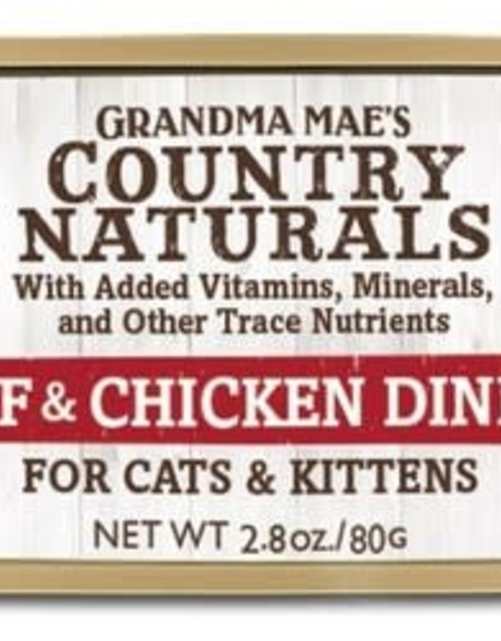 GRANDMA MAES COUNTRY NATURALS GRANDMA MAE'S CAT BEEF & CHICKEN 2.8OZ