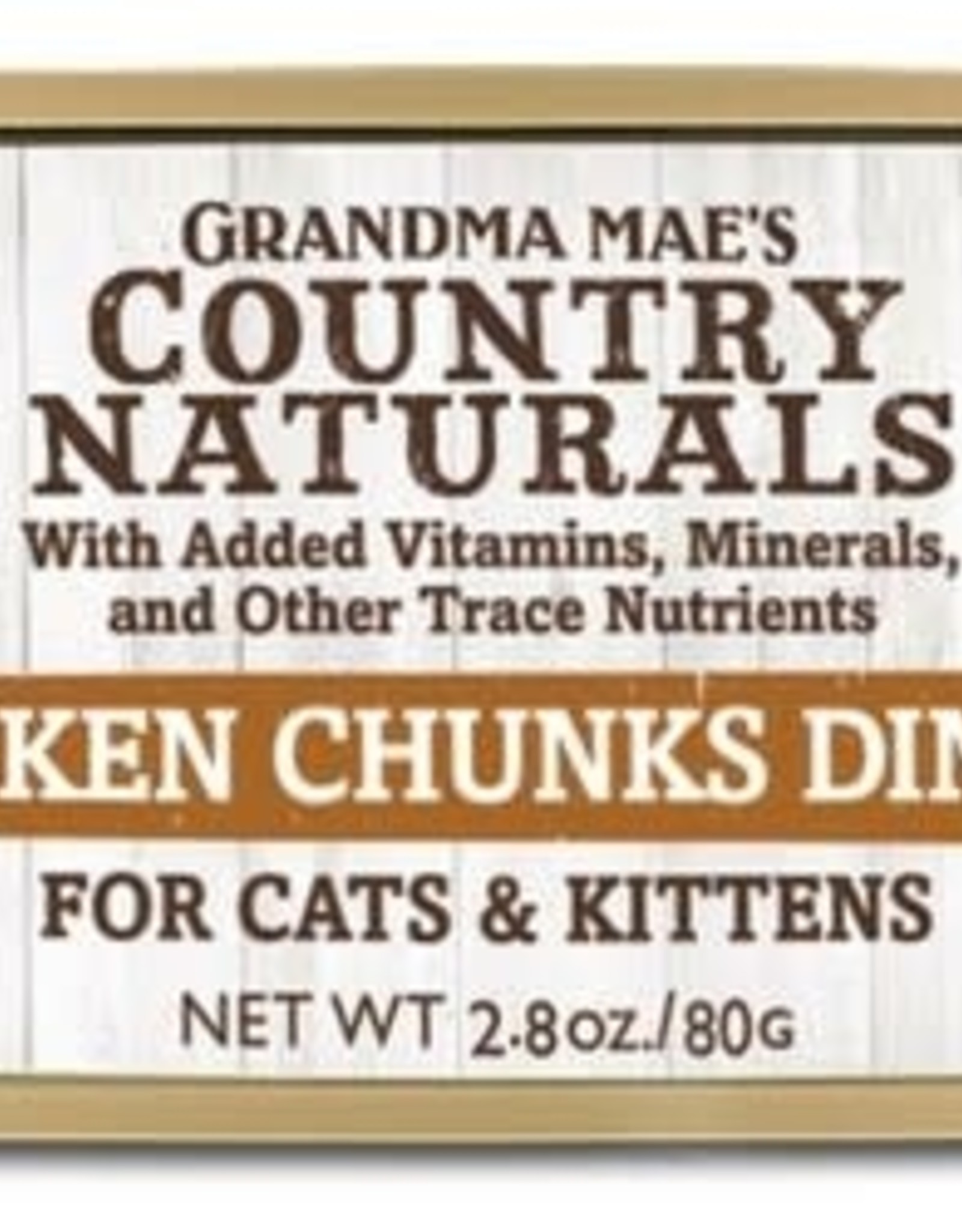 GRANDMA MAES COUNTRY NATURALS GRANDMA MAE'S COUNTRY NATURALS CAT CHUNK GRAIN FREE CHICKEN 2.8OZ