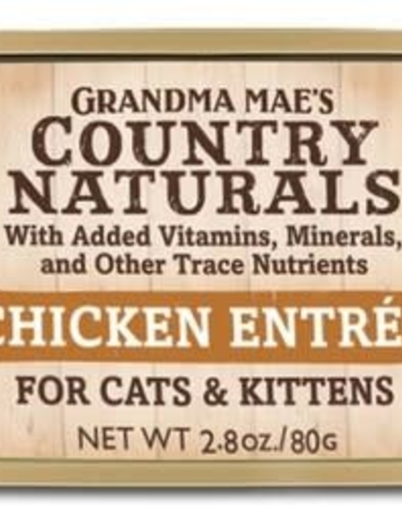 GRANDMA MAES COUNTRY NATURALS GRANDMA MAE'S COUNTRY NATURALS CAT PATE GRAIN FREE CHICKEN 2.8OZ
