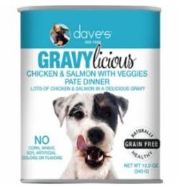 Daves Pet Food DAVE'S DOG GRAIN FREE GRAVYLICIOUS CHICKEN & SALMON 12OZ