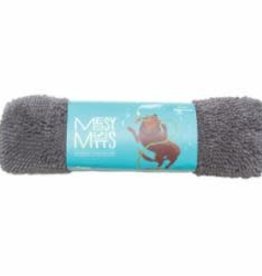 Messy Mutts MESSY MUTTS CHIEN SERVIETTE MICROFIBRE DELUXE GRIS PALE 24x40