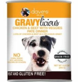 Daves DAVE'S DOG GRAIN FREE GRAVYLICIOUS CHICKEN & BEEF 12OZ