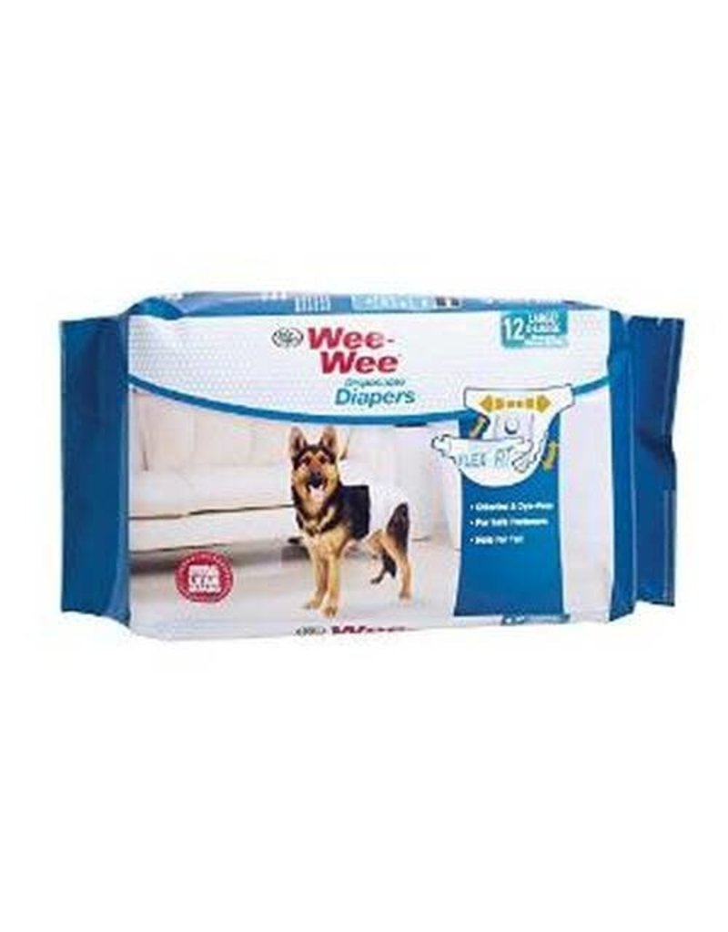 WEE WEE DISPOSABLE DOG DIAPER, LARGE/EXTRA LARGE 12/PACK