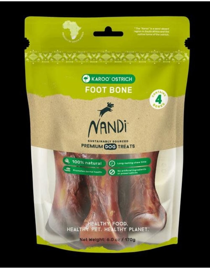 NANDI PETS, INC Nandi Karoo Ostrich Ft Bone 4ct