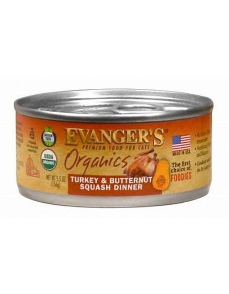 Evanger's Evangers 5.5 oz Cat Can Organic Turk Butternut Squash Grain Free