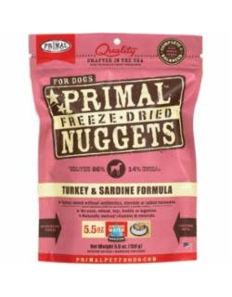 Primal Primal Freeze-Dried Raw Turkey & Sardine Nuggets Dog Food 5.5 oz