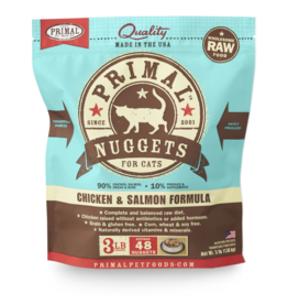 Primal Primal Chicken & Salmon Formula Nuggets Grain-Free Raw Frozen  Cat Food 3 LB