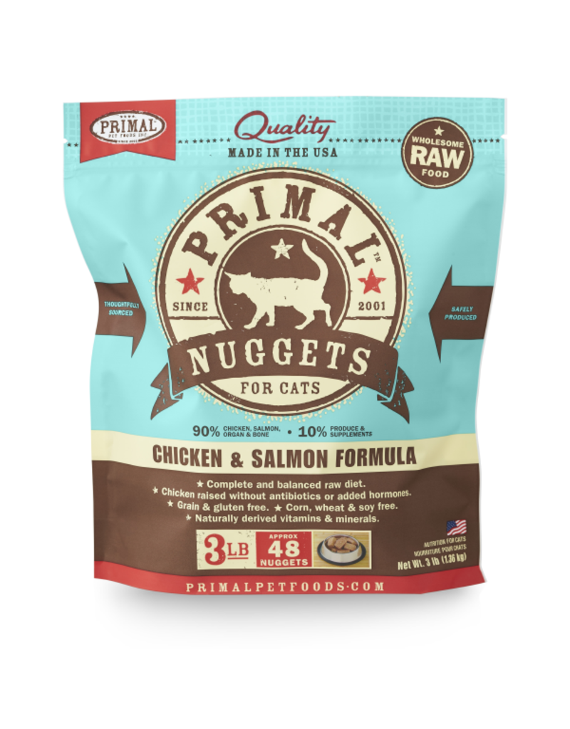 Primal Primal Chicken & Salmon Formula Nuggets Grain-Free Raw Frozen  Cat Food 3 LB