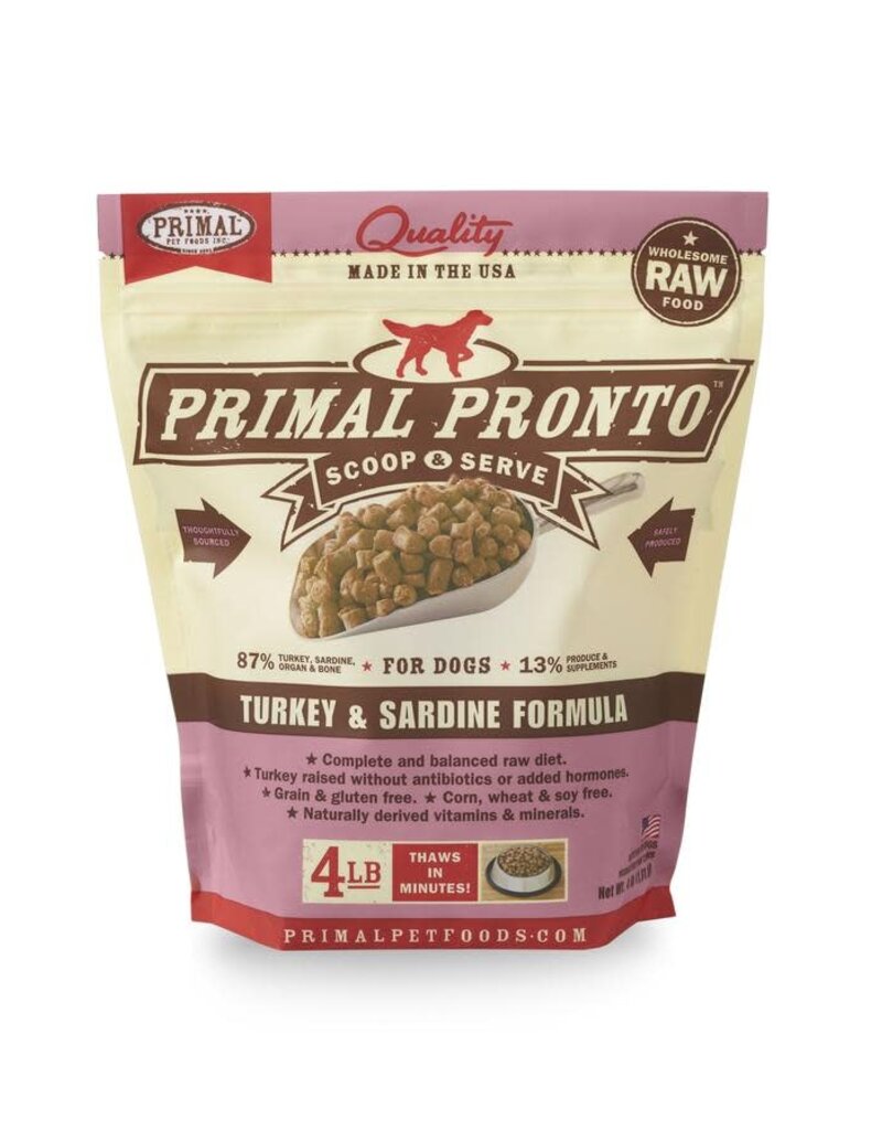 Primal Primal Pronto Frozen Raw Turkey & Sardine Dog Food 4LB