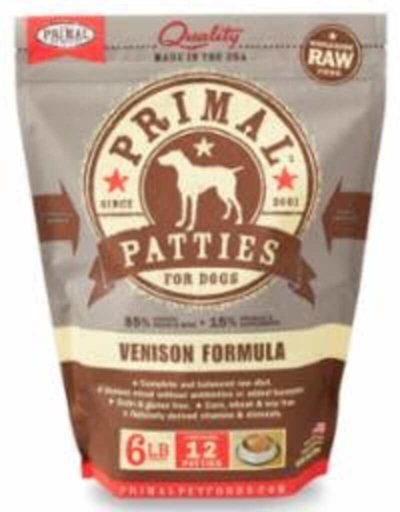 Primal Primal Frozen Raw Venison Formula Patties Dog Food 6LB