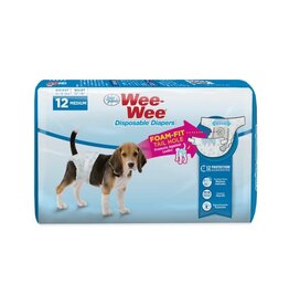 Four Paws Four Paws Wee Wee Disposable Diapers, Medium, 12 Count