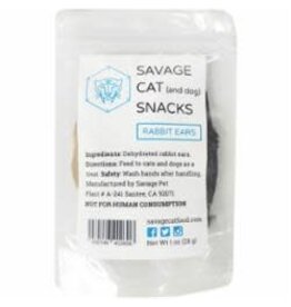Savage Cat Dehydrated Rabbit Ears For Cats & Dogs 1oz