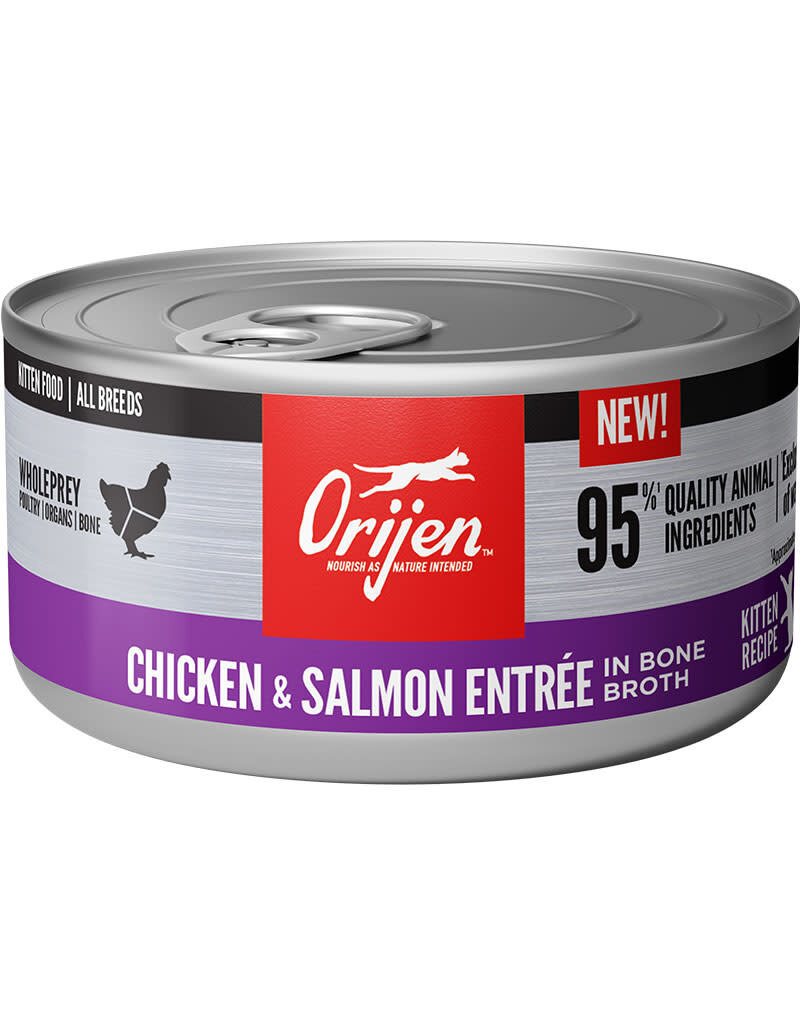 Orijen Orijen Chicken & Salmon Entree in Bone Broth Kitten Recipe Wet Cat Food  3 oz