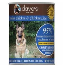 DAVE'S PET FOOD DOG 95% PREMIUM CHICKEN LIVER 12.5OZ