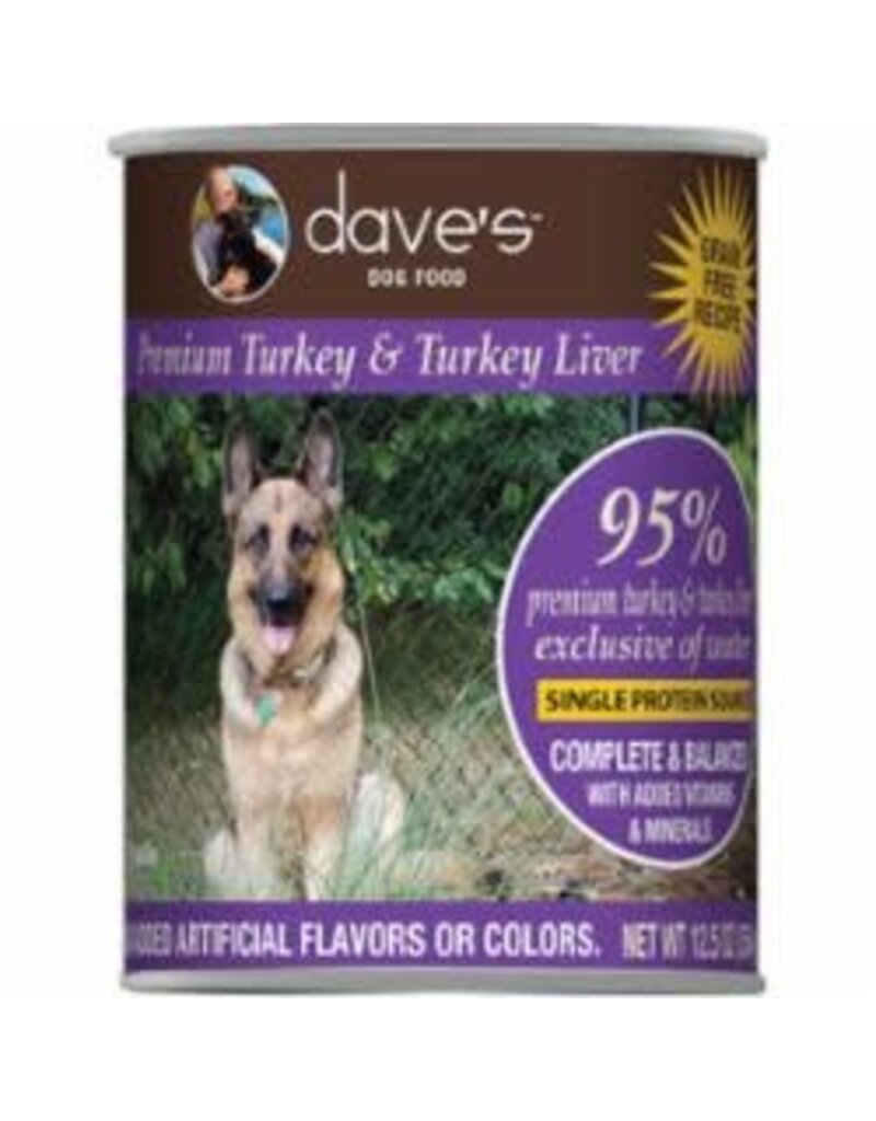 DAVE'S PET FOOD DOG 95% PREMIUM TURKEY LIVER 12.5OZ