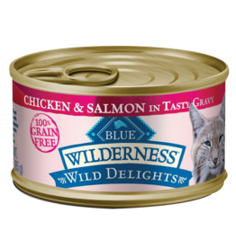 Blue Buffalo Blue Buffalo Wilderness Wild Delights Chicken & Salmon in Tasty Gravy Grain-Free Canned Cat Food 3 oz