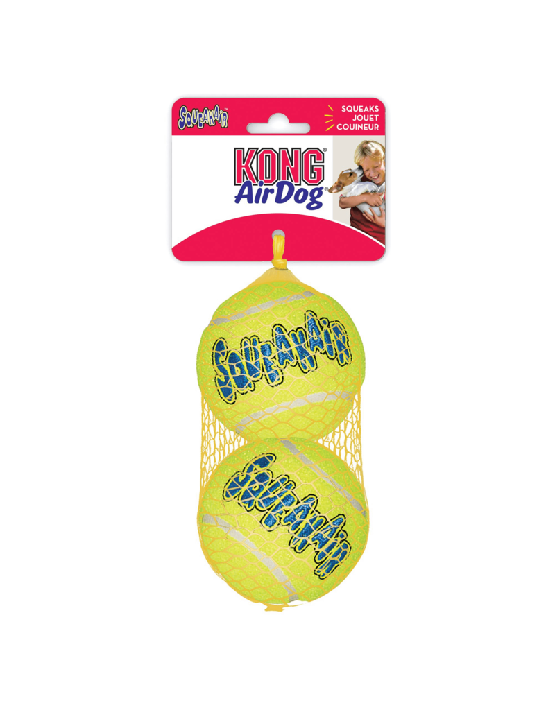 Kong KONG AirDog Squeakair Balls 2Pack Large Dog Toy -Yellow